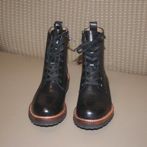 Frye Ella Moto Lace Black Boots